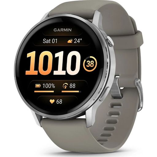 Смарт-годинник Garmin Venu 4 45 mm Silver with Silver Gray Silicone Band (010-03014-01)