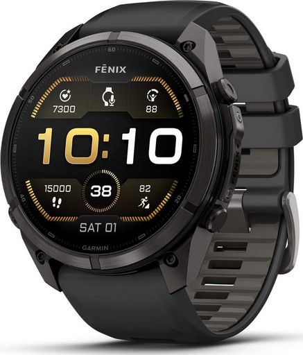 Смарт-годинник Garmin Fenix 9 Pro 51mm Carbon Gray DLC Titanium with Black/Pebble Gray Silicone Band (010-04337-15/16)