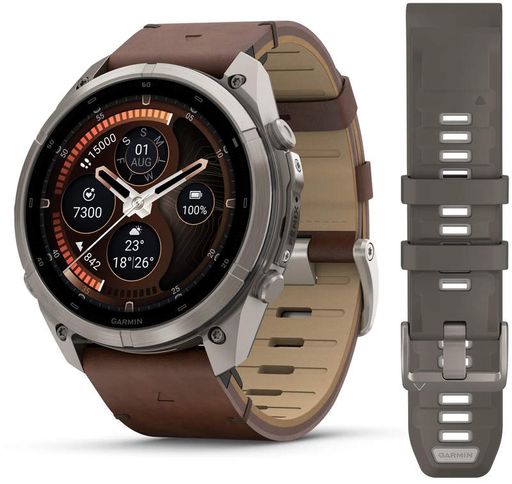 Смарт-годинник Garmin Fenix 9 Pro inReach 51mm Titanium with Walnut Leather Band (010-04337-40/41)