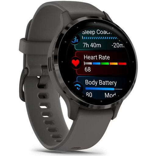 Смарт-годинник Garmin Venu 3S Slate S. Steel Bezel w. Pebble Gray Case and S. Band (010-02785-00)