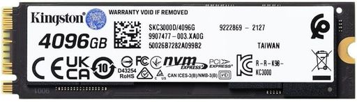 SSD накопичувач Kingston 4096GB KC3000 M.2 2280 PCIe 4.0 x4 NVMe 3D TLC (SKC3000D/4096G)