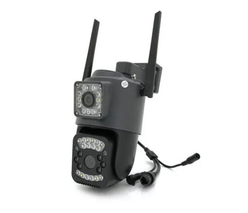 2+2Мп Wi-Fi відеокамера з двома об'єктивами вулична SD/карта YOSO YO-IPC40D4MP50 PTZ 2.8mm V380