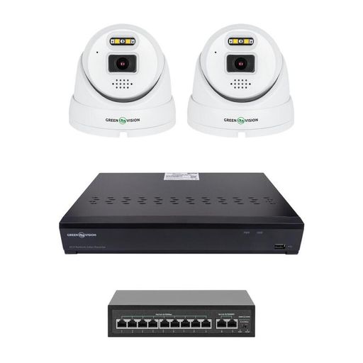 Комплект відеоспостереження GreenVision GV-IP-K-W101/2 5MP (Ultra AI) на 2 камери