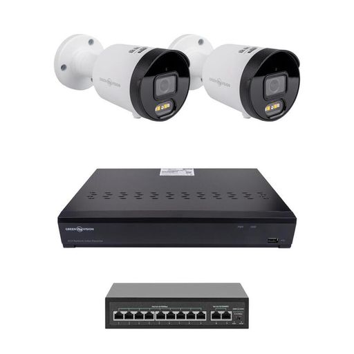 Комплект відеоспостереження GreenVision GV-IP-K-W102/2 4MP (Ultra AI) на 2 камери