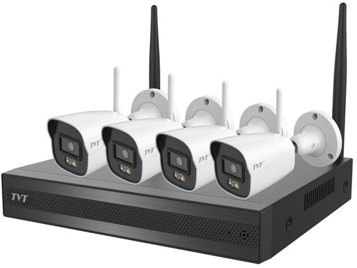 Комплект із 4 камер TVT TD-P0804W1-001 та 8-канального 8Mp WiFi IP-відеореєстратора