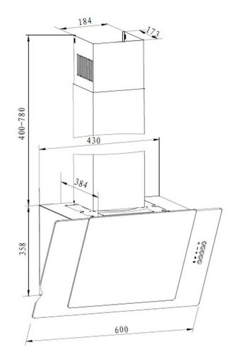 Вытяжка наклонная Liberty Charlotte 60 W