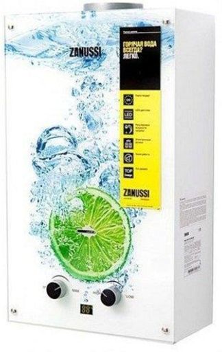 Газовая колонка Zanussi GWH 10 Fonte Glass Lime