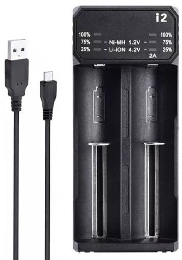 Зарядное устройство Battery charger for 2 LED Black (ECDQ-I201)