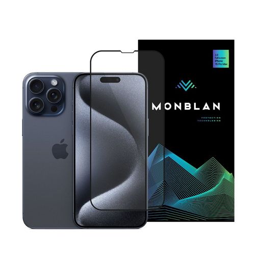 Защитное стекло Monblan для iPhone 15 Pro Max 2.5D Anti Static 0.26mm [Dust-Proof] (Black)