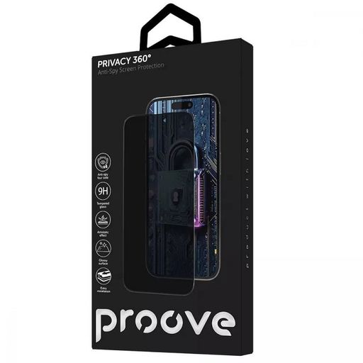 Защитное стекло Proove Privacy 360 Installation Box iPhone 16 Pro/17 (black)