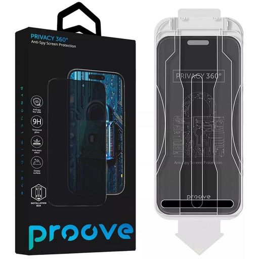 Защитное стекло Proove Privacy 360 Installation Box iPhone 16 Pro Max (black) (PG360I16PM01)