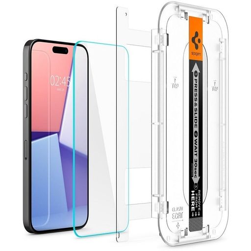 Защитное стекло Spigen для iPhone 15 Pro - EZ FIT GLAS.tR (2 шт), Clear (AGL06892)