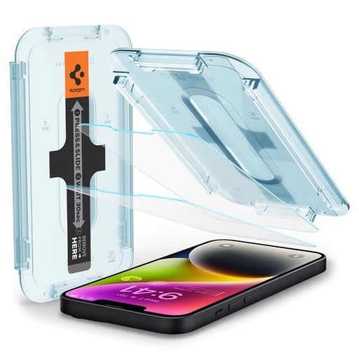 Захисне скло Spigen для iPhone 16e / 14 / 13 / 13 Pro - EZ FIT GLAS.tR (2 шт), Clear (AGL03385)