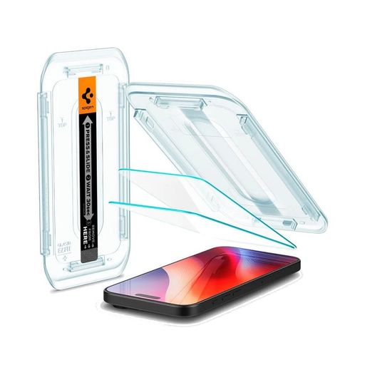 Защитное стекло Spigen для iPhone 17 Pro/ 17/ 16 Pro - EZ FIT GLAS.tR (2 шт), Clear (AGL07928)
