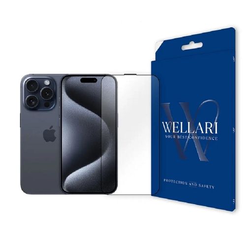 Захисне скло Wellari для iPhone 15 Pro 2.75D Full Screen 0.4mm [High Aluminium Glass]