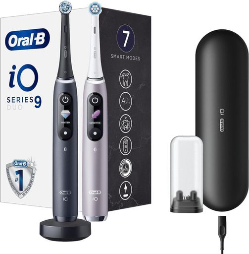 Електрична зубна щітка Braun Oral-B iO Series 9 Duo Black Onyx + Rose Quartz (IOM9d.3JE2.2AD) Europe