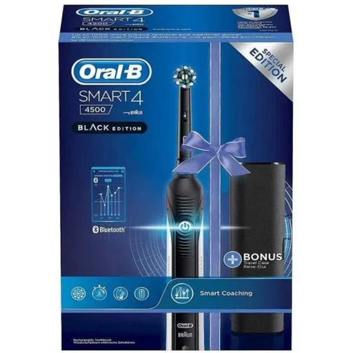 Електрична зубна щітка Oral-B Smart4 4500 Black Edition + дорожній кейс (D601.525.3X) Europe