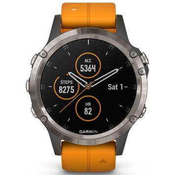Смарт-часы Garmin Fenix 5 Plus Sapphire Orange (010-01988-05) - фото 1