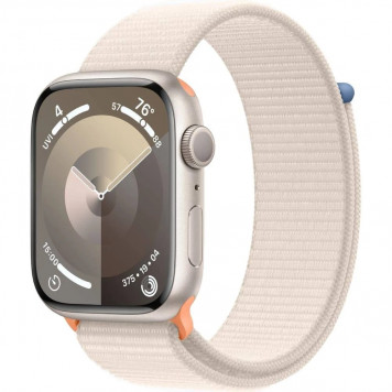 Apple Watch Series 9 GPS 45mm Starlight Aluminum Case w. Starlight Sport Loop (MR983) - фото 1