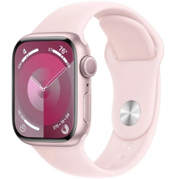 Apple Watch Series 9 GPS 41mm Pink Aluminum Case w. Light Pink Sport Band - M/L (MR943) - фото 1