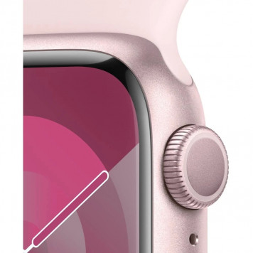 Apple Watch Series 9 GPS 41mm Pink Aluminum Case w. Light Pink Sport Band - M/L (MR943) - фото 3