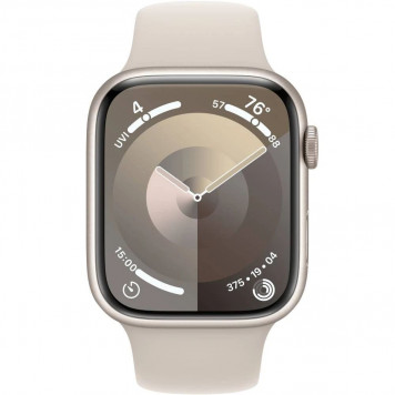 Apple Watch Series 9 GPS 41mm Starlight Aluminum Case w. Starlight Sport Band - S/M (MR8T3) - фото 2