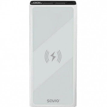 Портативна батарея УМБ SAVIO BA-04 10000mAh PD QC3.0 USB-C OUT Quick Wireless 15Вт білий (SAVBA-06) - фото 1