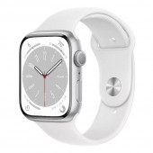 Смарт-часы Apple Watch Series 8 GPS 45mm Silver Aluminum Case with White S. Band - M/L (MP6N3, MP6Q3) 