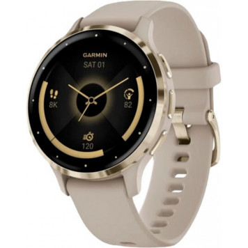 Смарт-часы Garmin Venu 3S Soft Gold S. Steel Bezel w. French Gray Case and S. Band (010-02785-02) ( ) - фото 1