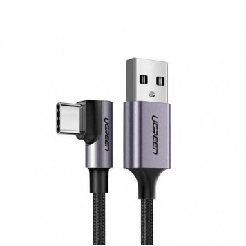 Кабель UGREEN US284 Right Angle USB-A to USB-C Cable 2m (Space Gray) (UGR-50942) - фото 1