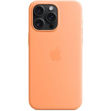 Чехол Silicone Case with MagSafe iPhone 15 Pro Max Orange Sorbet - фото 1