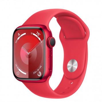 Apple Watch Series 9 GPS + Cellular 41mm PRODUCT RED Alu. Case w. PRODUCT RED Sport Band - M/L (MRY83) - фото 1