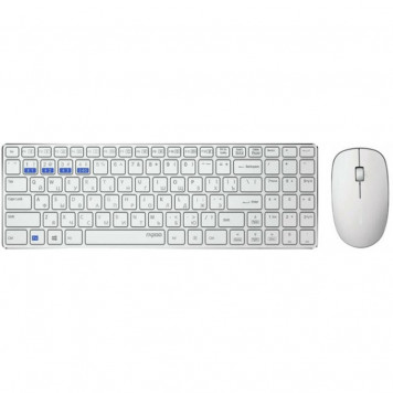 Комплект (клавиатура, мышь) Rapoo 9300M Wireless White - фото 1