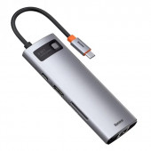 USB-Хаб Baseus Metal Gleam Series 8-in-1 Type-C - gray