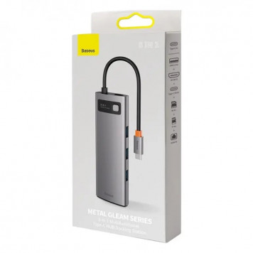 USB-Хаб Baseus Metal Gleam Series 8-in-1 Type-C - gray - фото 3