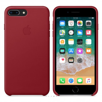 Кожаный чехол Apple Leather Case iPhone 7plus/8plus Red - фото 3