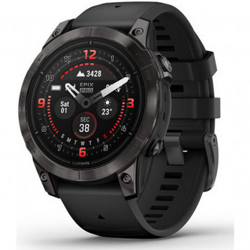 Смарт-часы Garmin Epix Pro Gen 2 47mm Sapphire Carbon Gray DLC Titanium with Black Band (010-02803-54) (UA) - фото 1