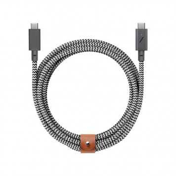 Кабель Native Union Belt Cable USB-C to USB-C Pro 240W Zebra (2.4 m) (BELT-PRO2-ZEB-NP) - фото 1