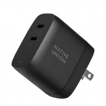 Мережевий зарядний пристрій Native Union Fast GaN Charger PD 67W Dual USB-C Port Black (FAST-PD67-BLK-INT) - фото 2