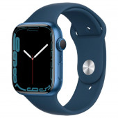 Смарт-годинник Apple Watch Series 7 GPS 41mm Blue Aluminum Case With Blue Sport Band (MKN13) Уцінка