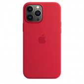 Чехол silicone Case with magsafe 13 Pro Max Red + стекло в подарок!