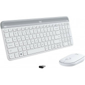 Комплект (клавиатура, мышь) беспроводной Logitech MK470 Wireless Slim Combo UA White (920-009205) 